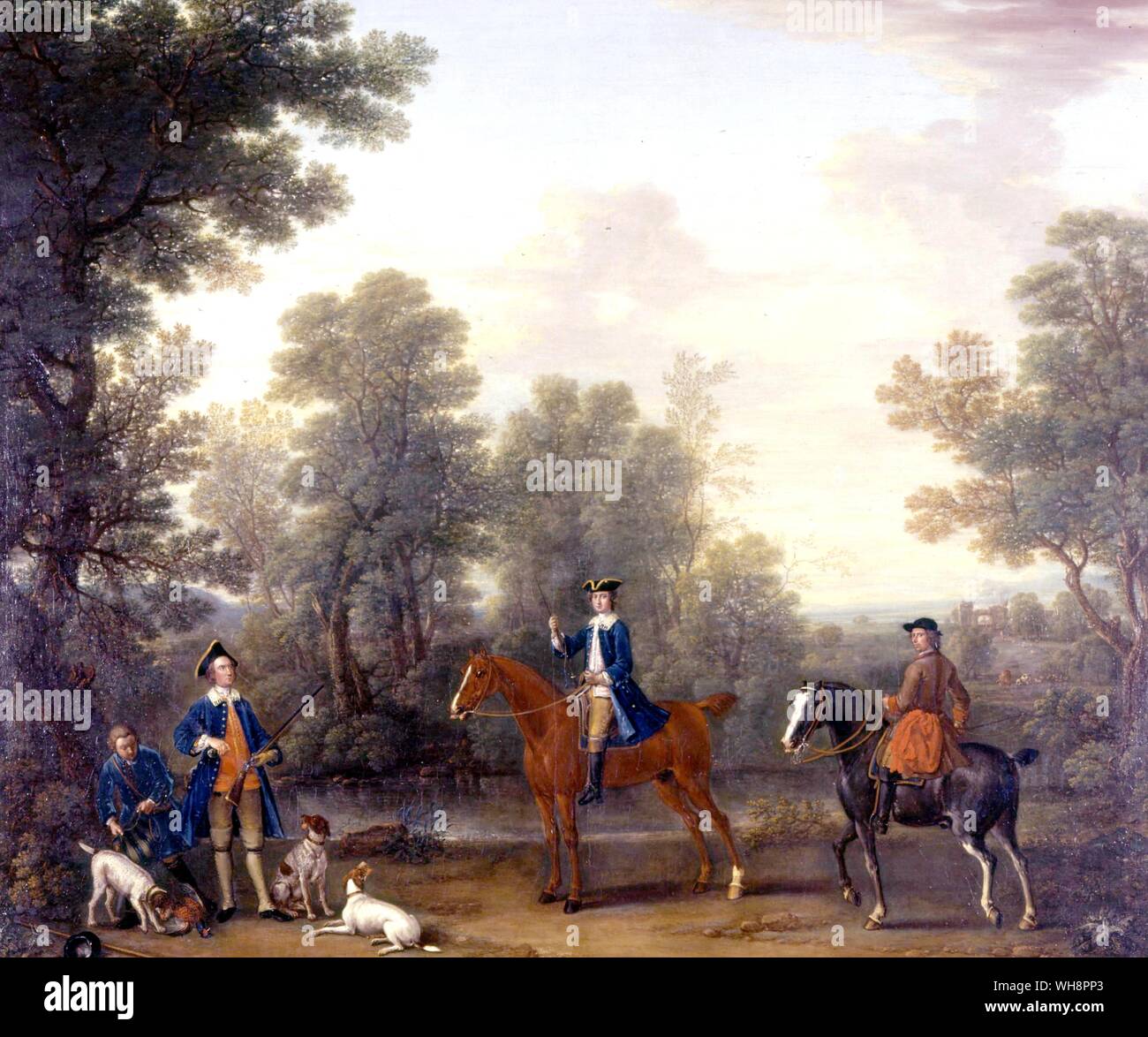 Members of the Duke Of Beaufort's hunt, 1744. Stock Photo