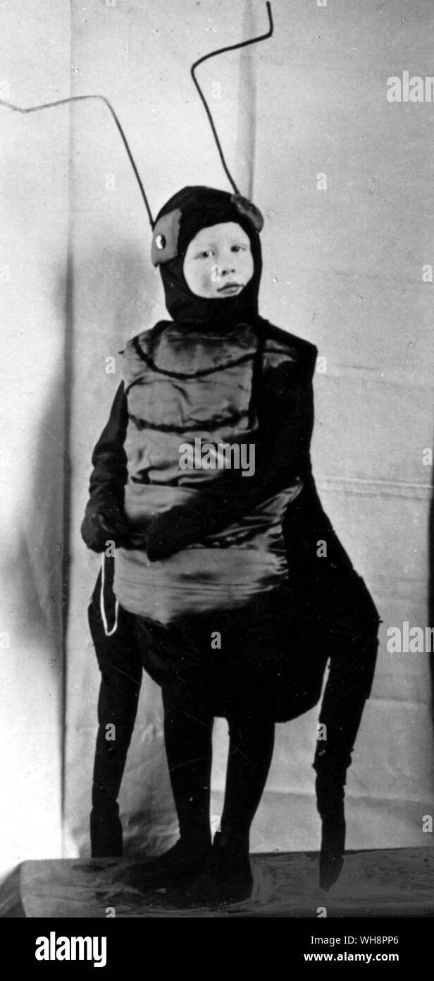 Wystan Hugh Auden in fancy dress as a beetle in 1912 Stock Photo