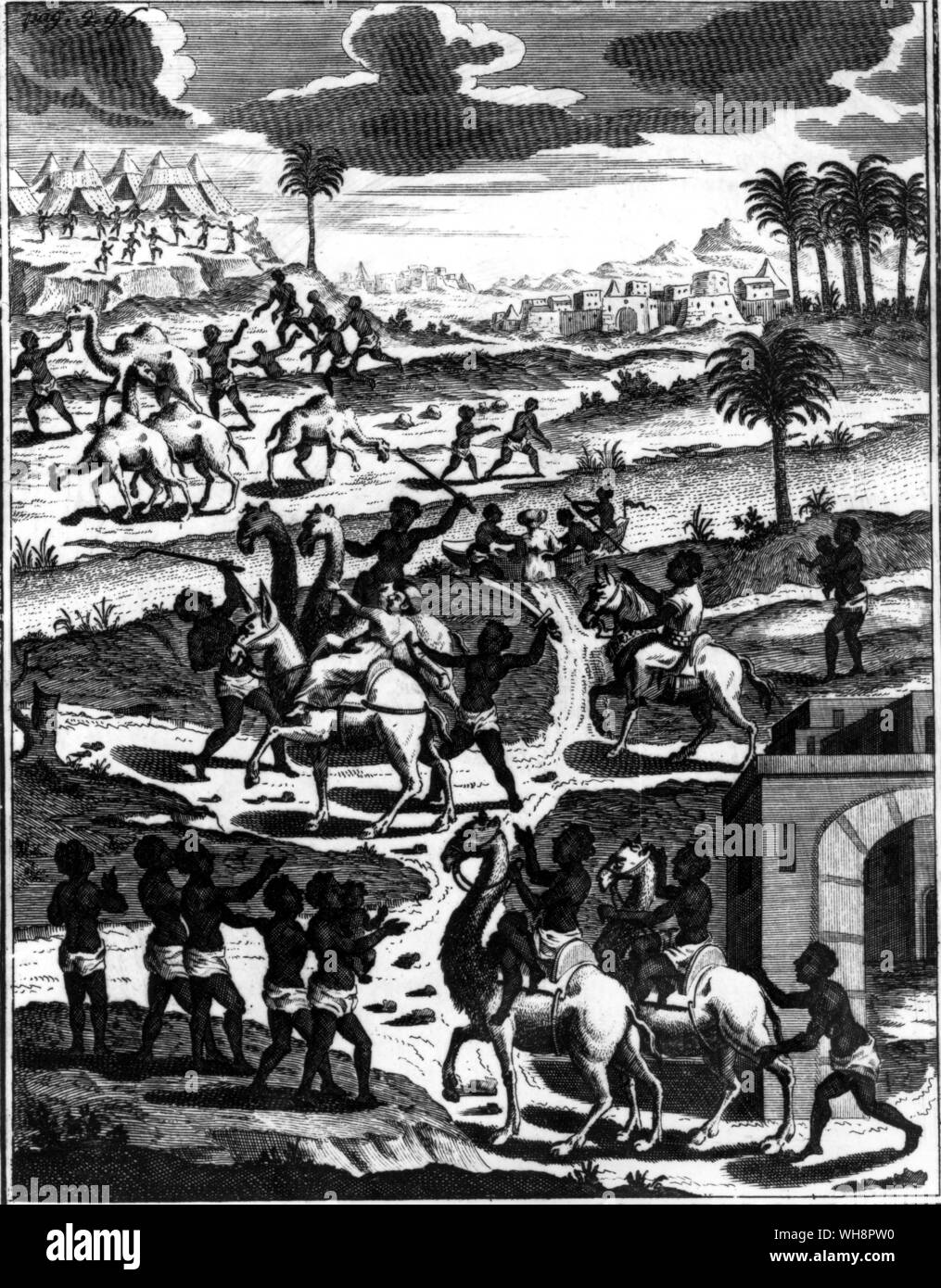 Sennar in the early eighteenth century.  From Krump's Hober und Feuchtbahrer Palm-Baum desz Heiligen Evangelik Stock Photo