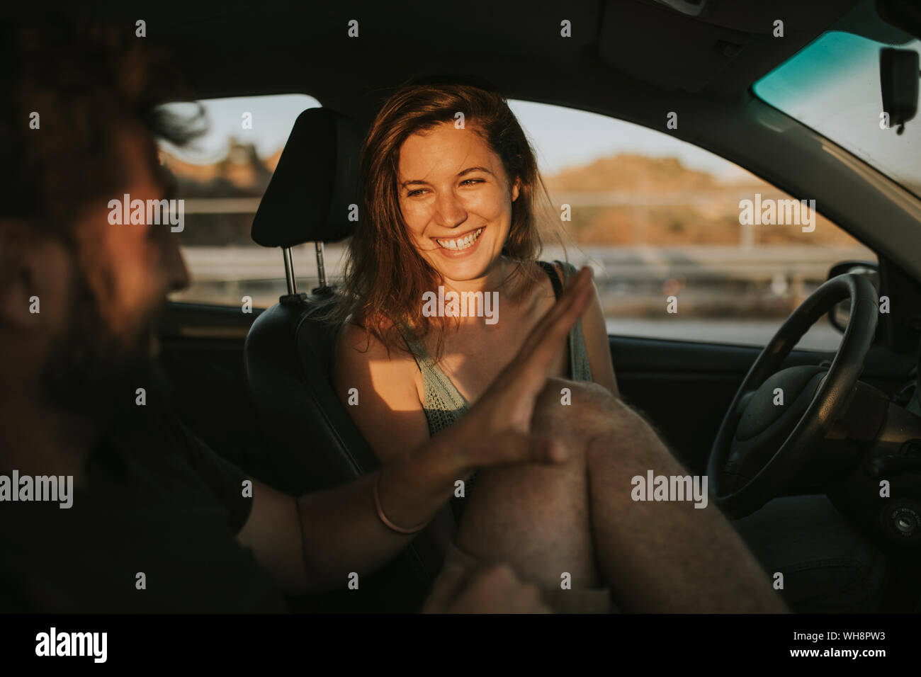 Couple sitting in car hi-res stock photography and images - Alamy