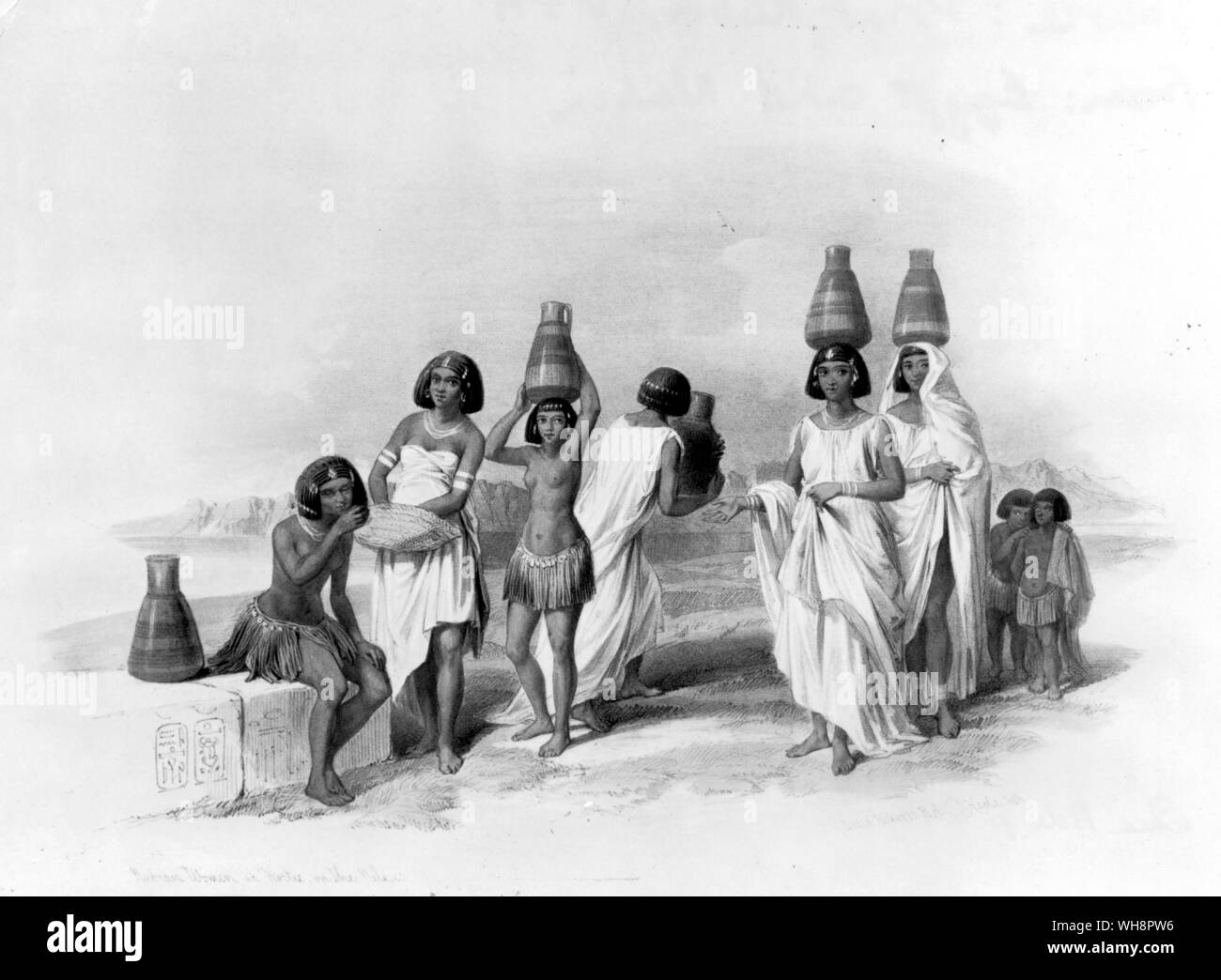 Nubian women.  From David Roberts' Egypt and Nubia Stock Photo