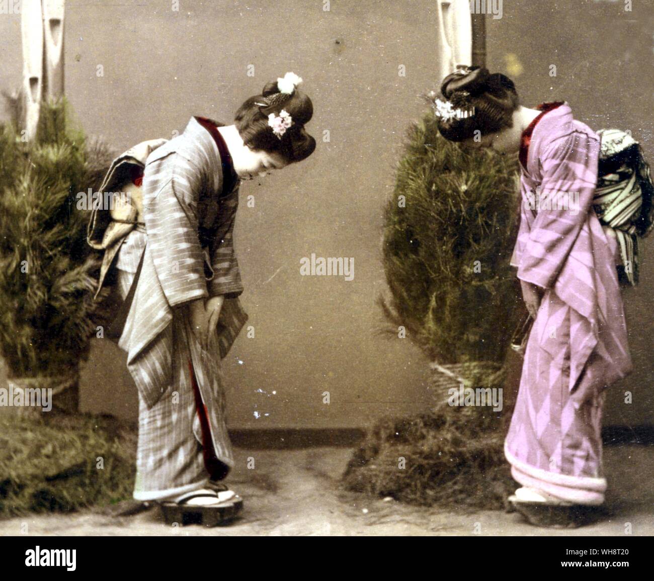 Japanese New Year ceremony. 1898. Stock Photo