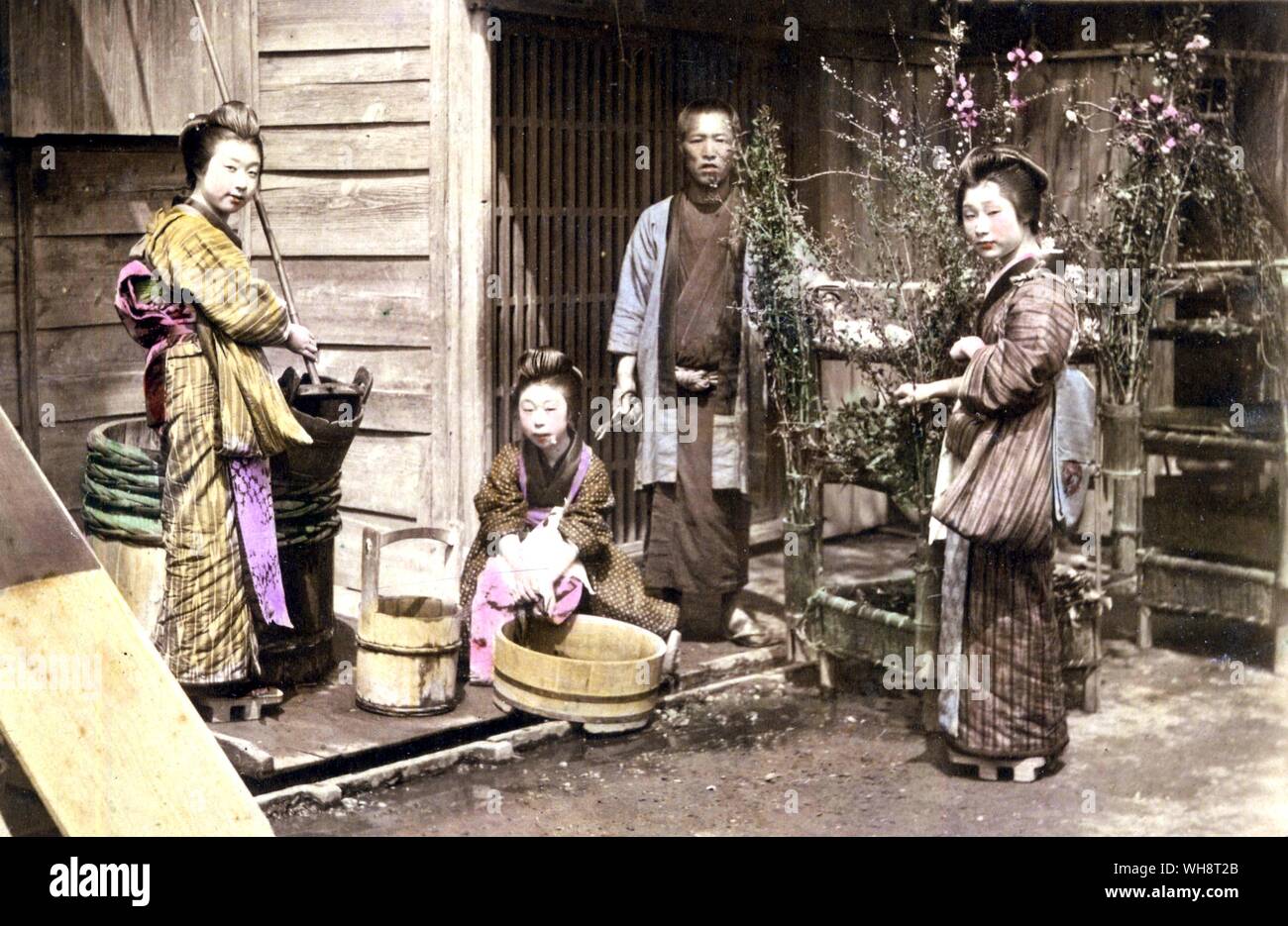 Street scene, Tokyo, 1900. Stock Photo