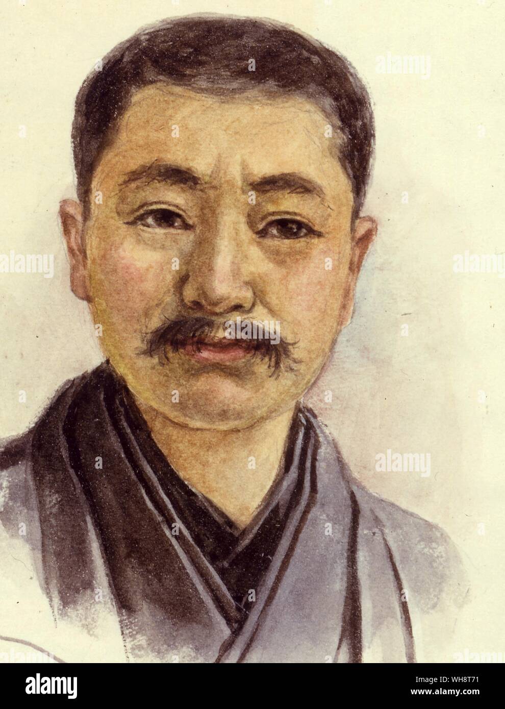 Japanese painter Yanamoto. 1903. Stock Photo