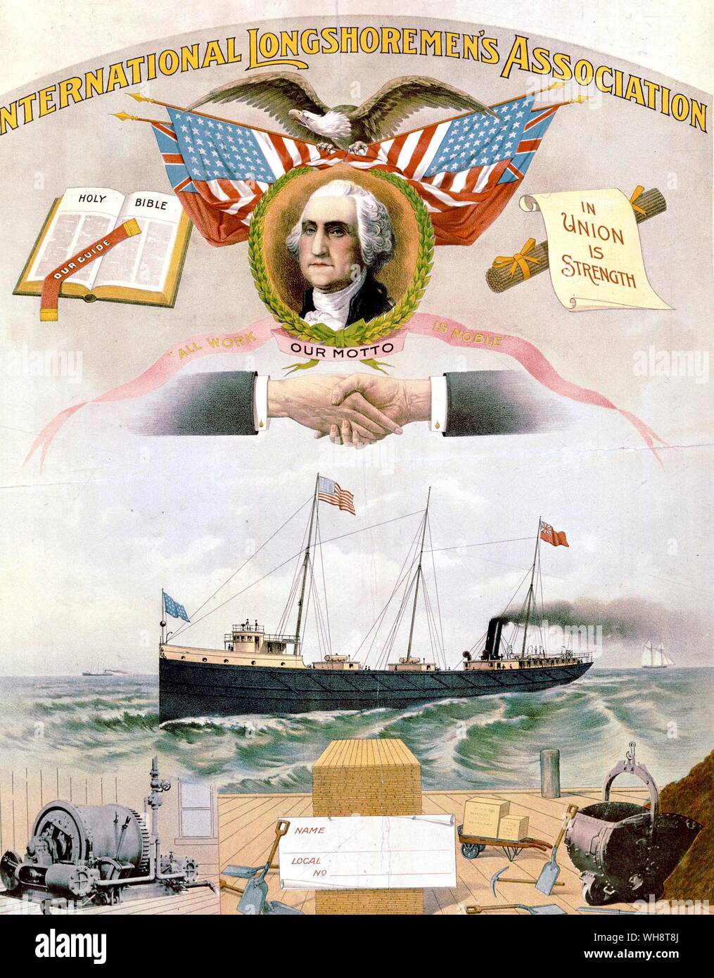 American Trade Union Poster 1880 Stock Photo