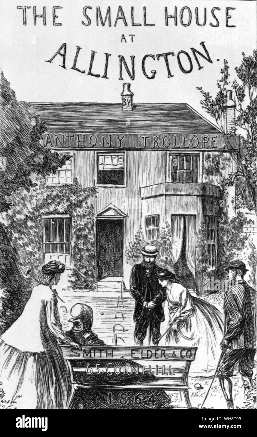 Frontpiece by Sir John Everett Millais (1829-1896) English painter. Outside Mrs Dale's home, the men are Crosbie and bernard Dale, the girls are Lily and her sister Stock Photo
