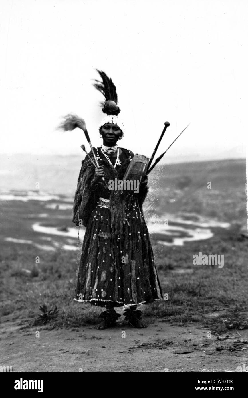 The Diviner among the Basuto of South Africa Early 20th century photograph from the Duggan Cronin Gallery Stock Photo