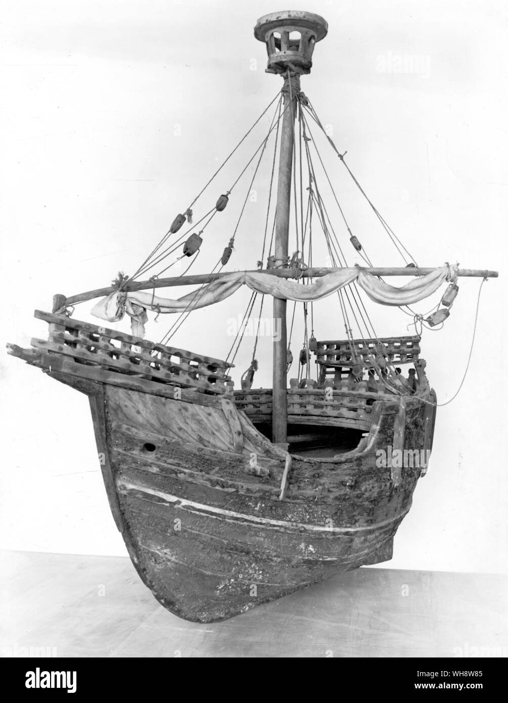 16th century model of a Catalan ship  (giving a good impression of the kind of vessel used by Pizarro) Stock Photo