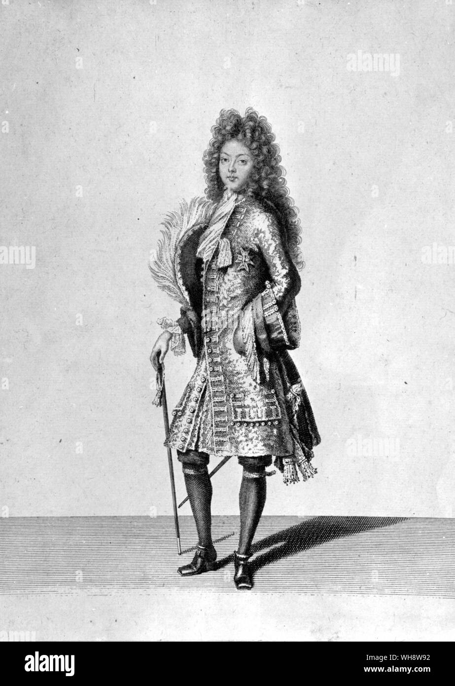 Louis-Auguste de Bourbon, Duc du Mame - engraving Stock Photo