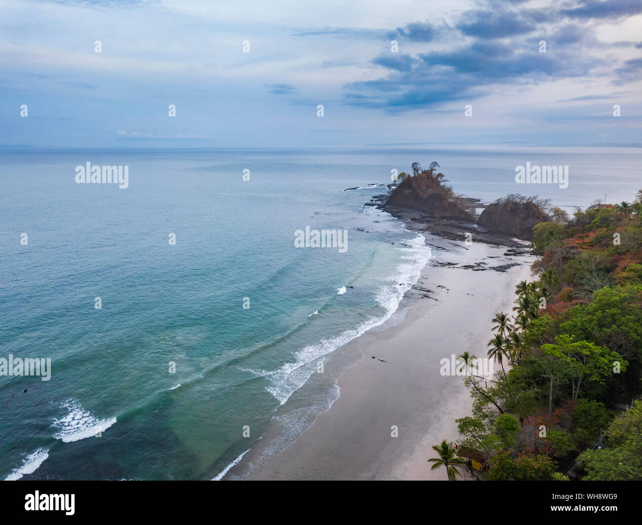 Drone view of Punta Leona Beach, Puntarenas Province, Pacific Coast of Costa Rica, Central America Stock Photo