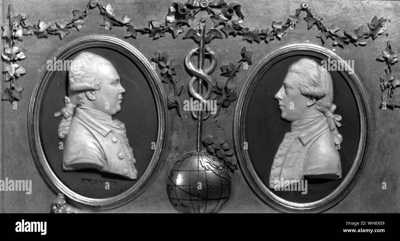 Daniel Solander (left) and Banks Stock Photo
