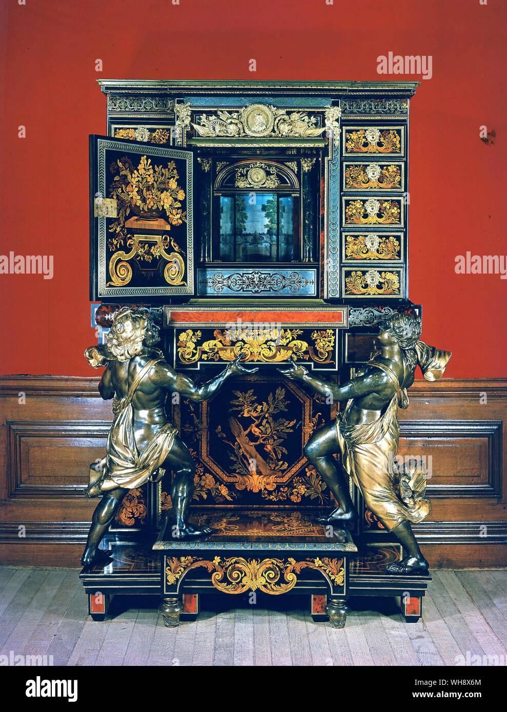 Cabinet given to Charles II of England by Louis XIV Stock Photo