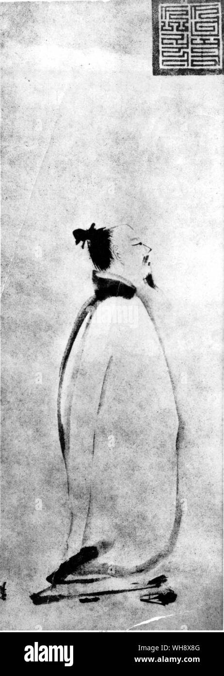 An ideal portrait of Li Po by Liang K'ai Stock Photo