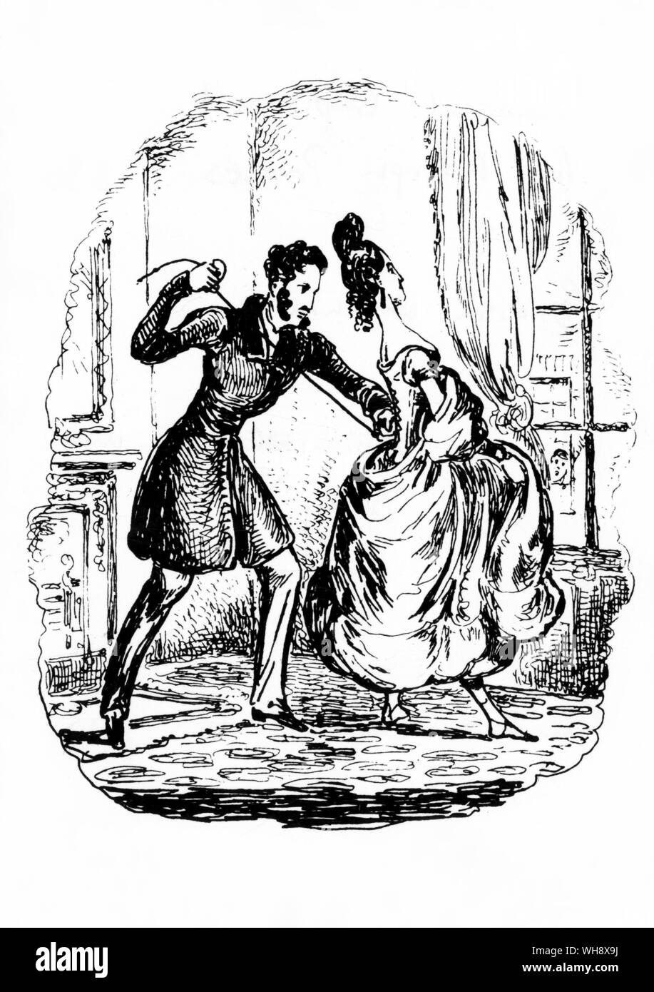 Innocent Employment for foreign Princes'. Newspaper cartoon, 1830.. Stock Photo