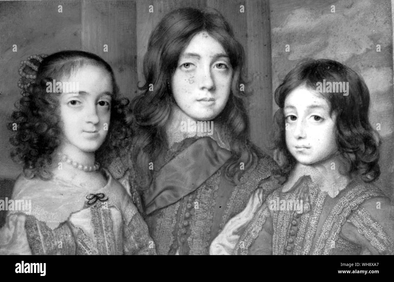 Three children of Charles I Stock Photo