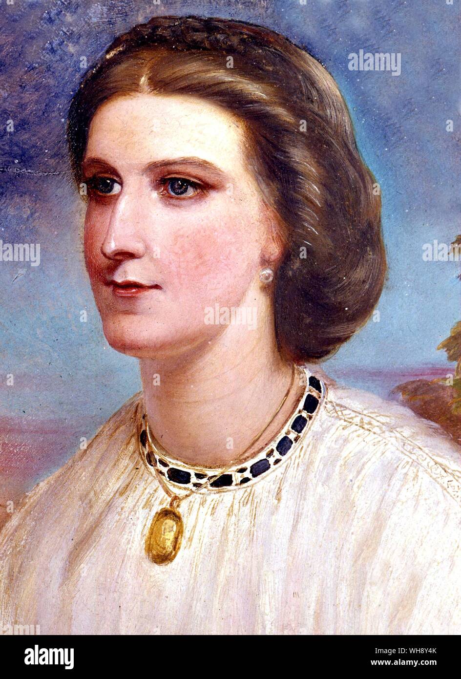 Marriage portrait of Isobel Burton 1861 Stock Photo