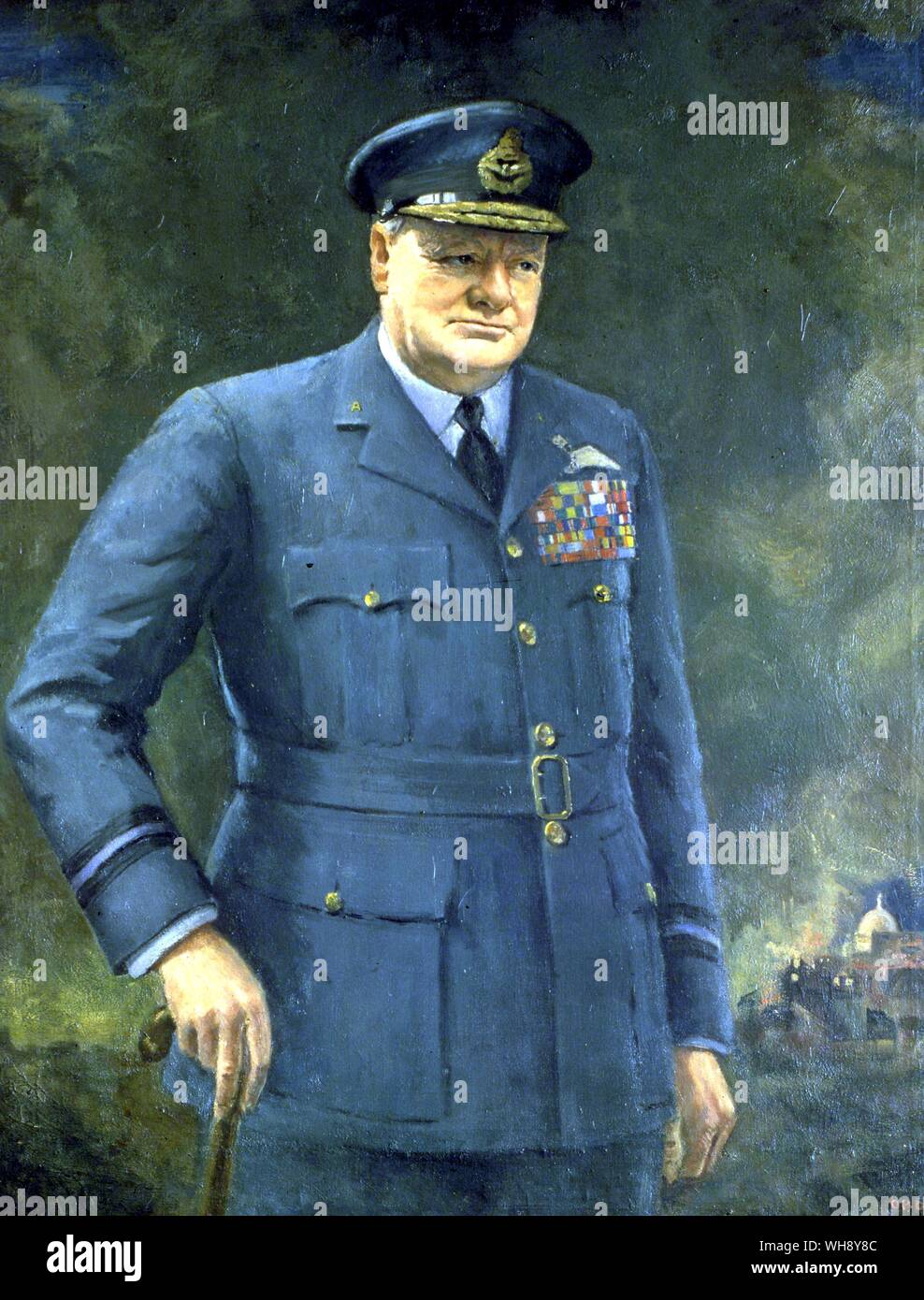 Winston Churchill English Statesman 1874-1965. Stock Photo