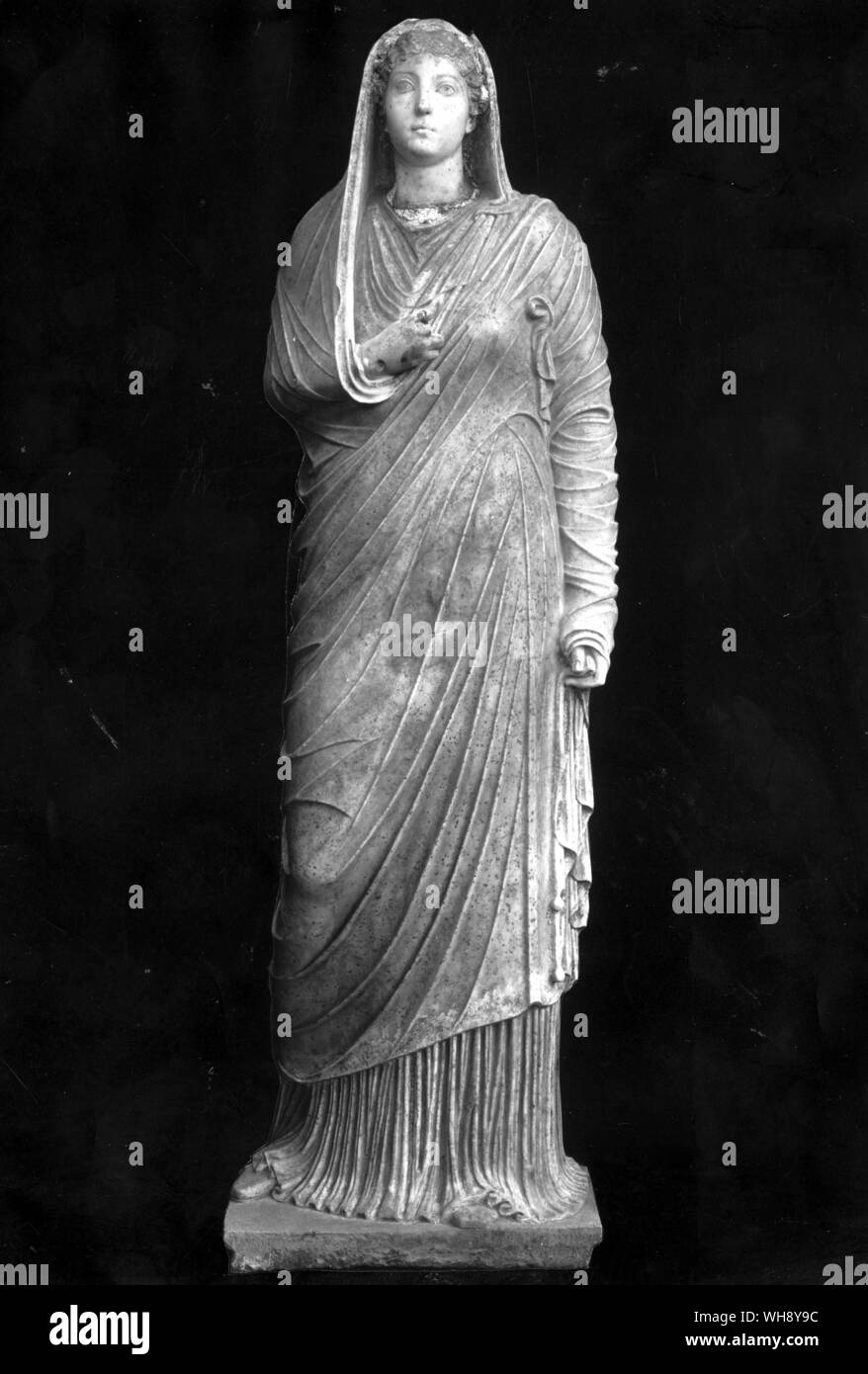 Marble statue of Livia, from Pompeii. 6 feet 4 inches in height.. Stock Photo