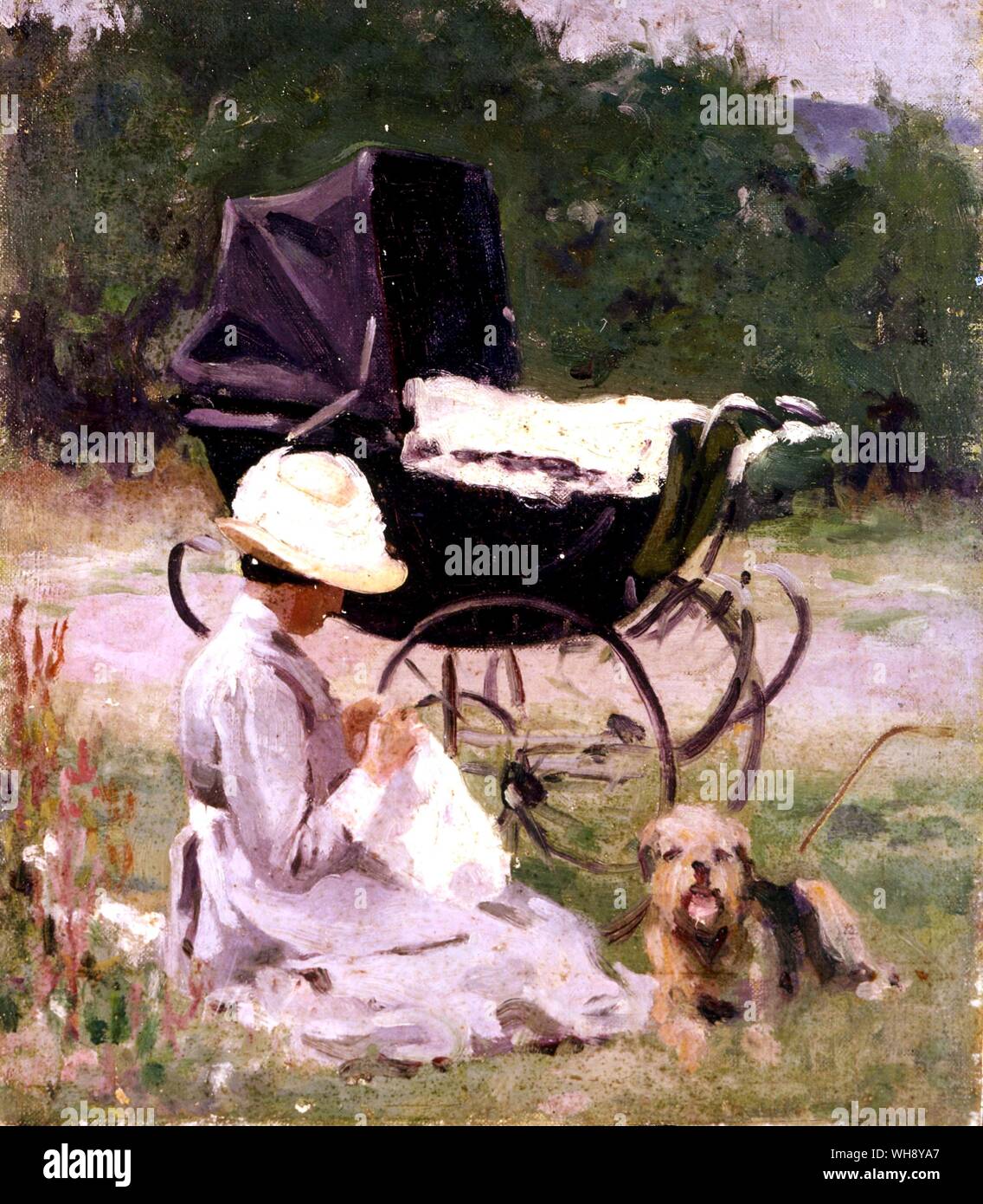 Nancy in Kensington Gardens 1910 by Brake Baldwin Stock Photo