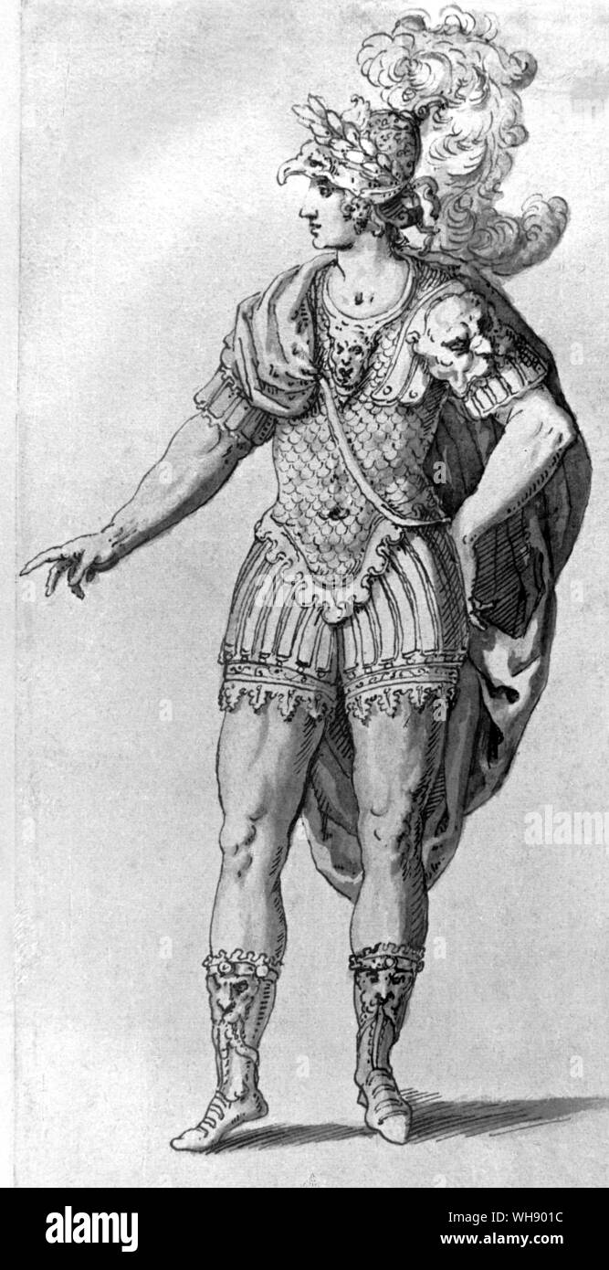 Design for Masque by Inigo Jones Oberon costume worn by Prince Henry son of James I Stock Photo