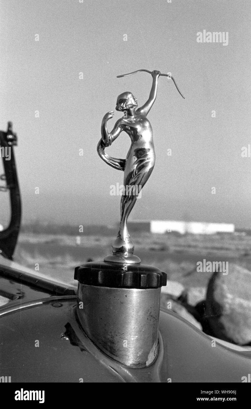 The hood ornament from Moon's eight-cylinder Diana of 1925-28.. Stock Photo