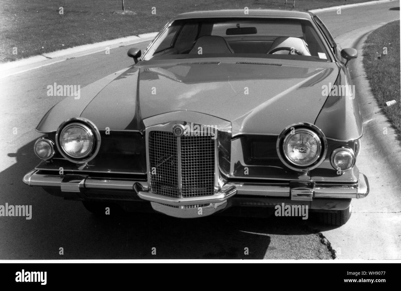 The Pontiac-based Stitz Blackhawk, launched in 1970, is a Virgil Exner-styled $75,000 luxury car with gold-plated trim.. Stock Photo