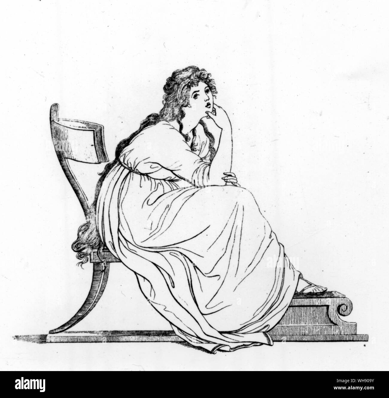 Attitude of Lady Emma Hamilton, from a drawing by Rehburg.. Stock Photo