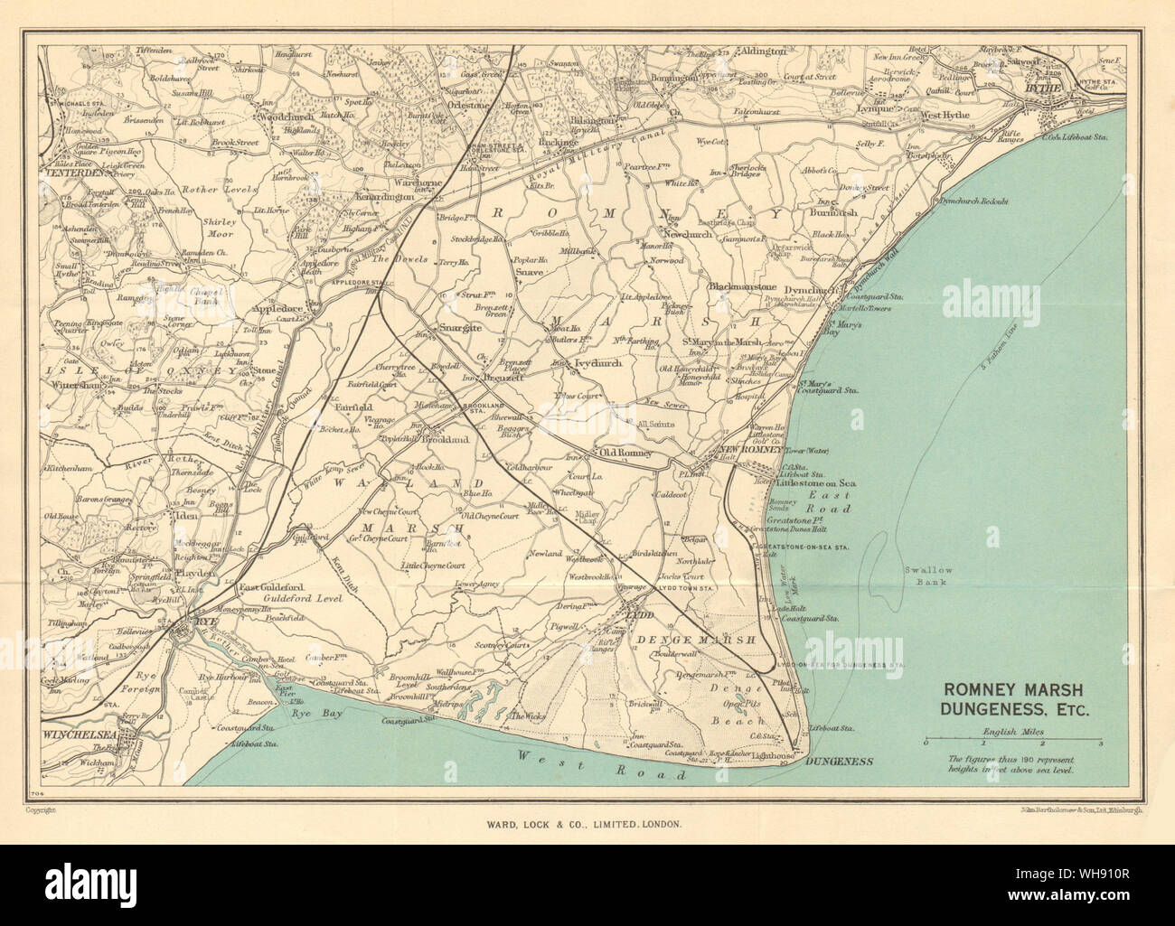 ROMNEY MARSH. Dungeness Rye Hythe Winchelsea. Walland Marsh. Kent 1952