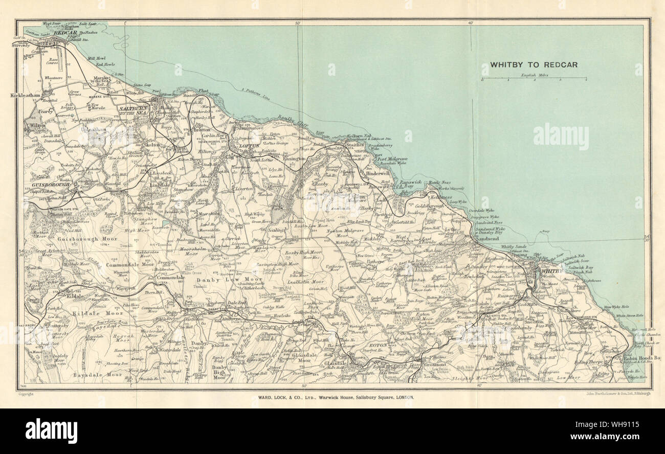 NORTH YORKSHIRE COAST & MOORS. Whitby Saltburn Redcar. WARD LOCK 1930 ...