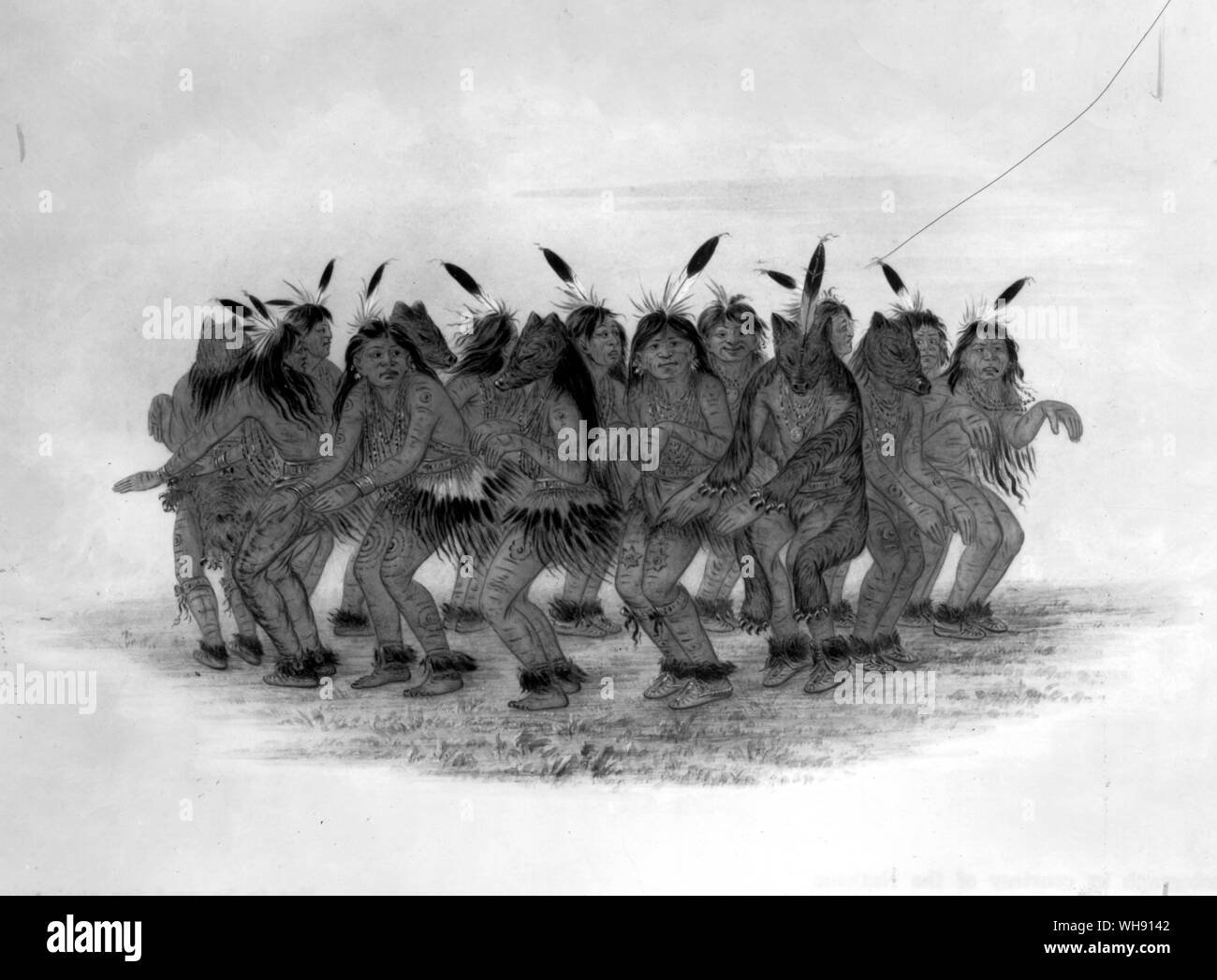 Bear Dance of The Plains Cree. 1861 Stock Photo