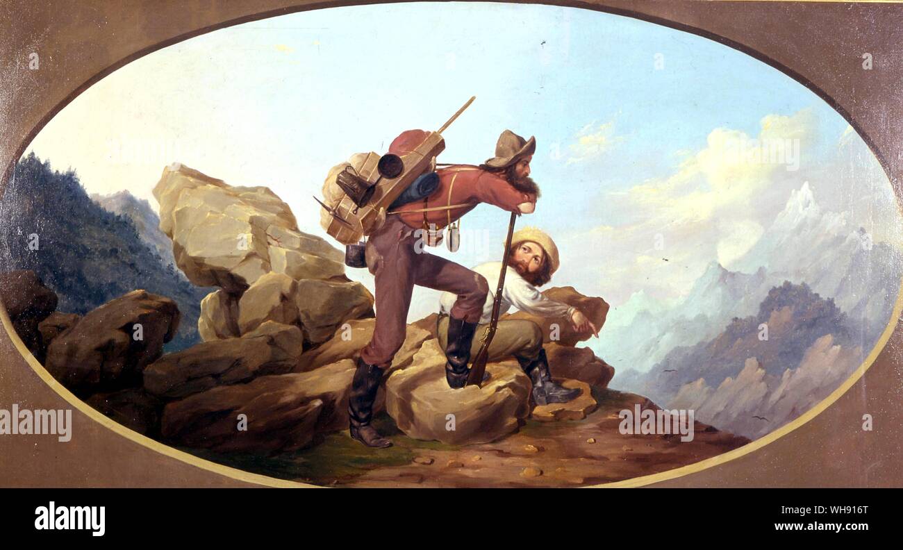 The Forty Niners: 'Mountain Jack and the wondering miner' by E Hall Martin.. Stock Photo