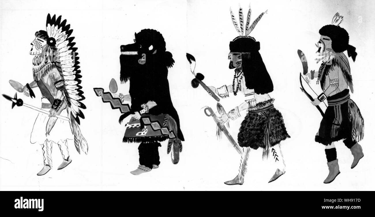 A Hopi Indian painting of a Kachina (spirit of an ancient).. Stock Photo
