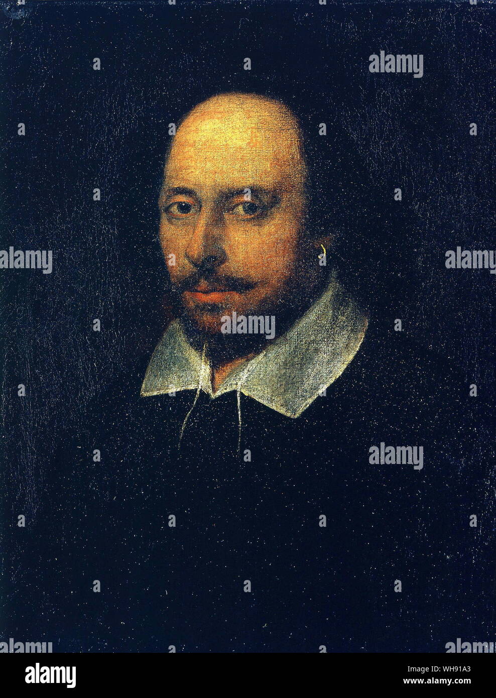 William Shakespeare. The Chandos Portrait Stock Photo