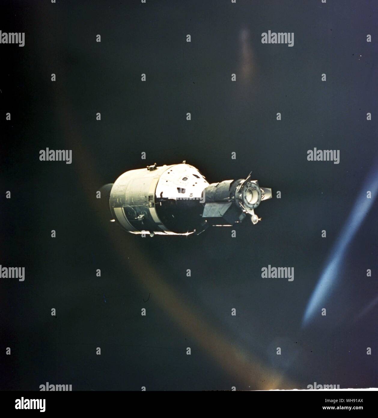 Space - Apollo lunar modules. Apollo from Soyuz. Stock Photo
