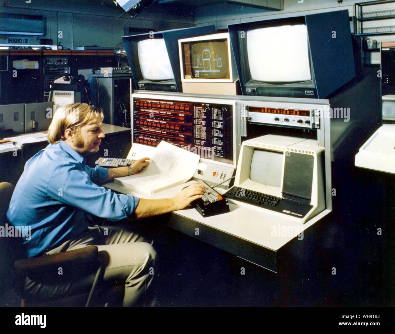 Space - Ground control/Space-craft control centre, Appleton Laboratory. Stock Photo
