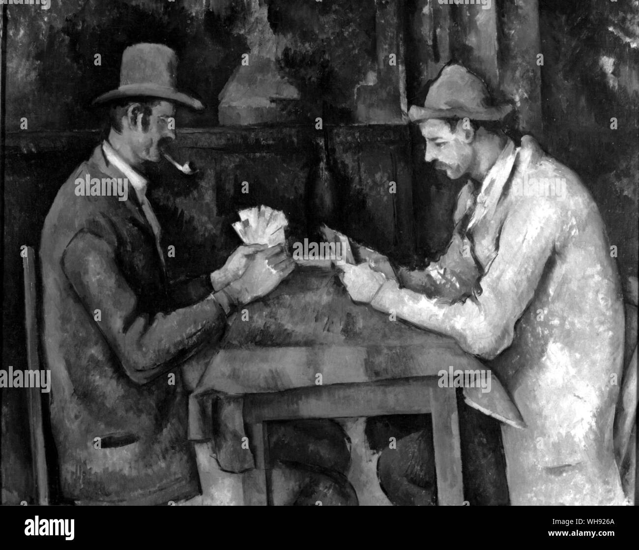 The Card Players by Paul Cezanne, c.1892. (Canvas is 59.7 x 73 cm). Stock Photo