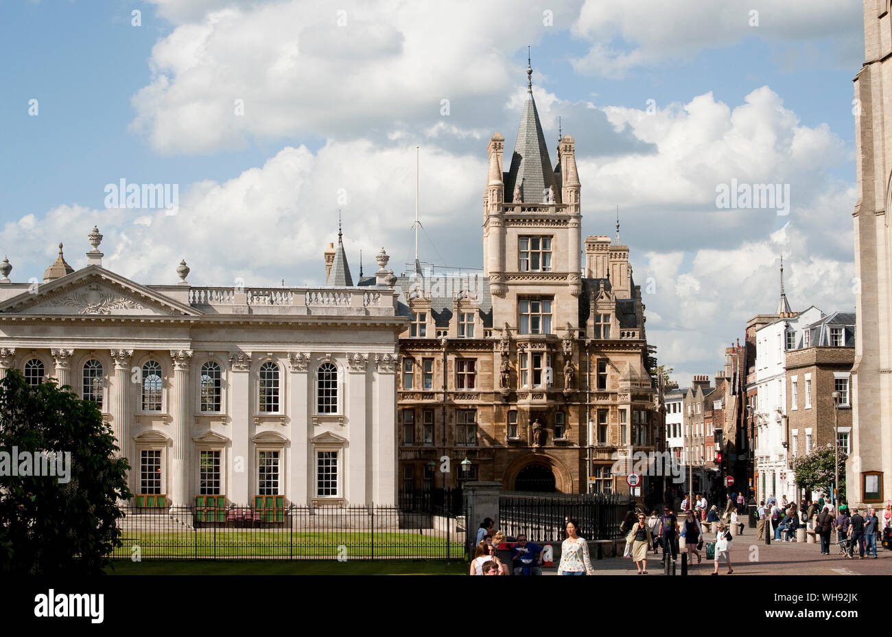 Senate House with Gonville and Caius College in the background, Cambridge, England. Stock Photo