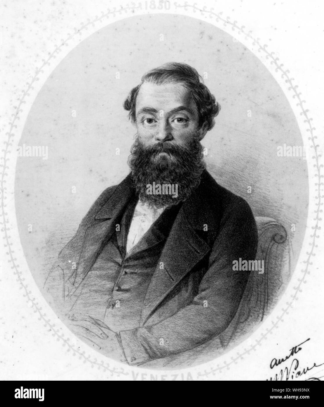 Francesco Piave. A friend of Verdi he wrote the libretti for none of his operas. Stock Photo