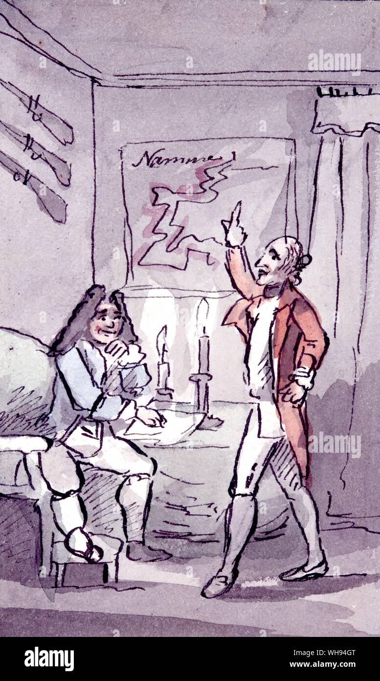 Illustration of Tristram Shandy - 1786. John Nixon (1760-1818). Oates collection. The Life and Opinions of Tristram Shandy, Gentleman (or, more briefly, Tristram Shandy) is a novel by Laurence Sterne.. Stock Photo
