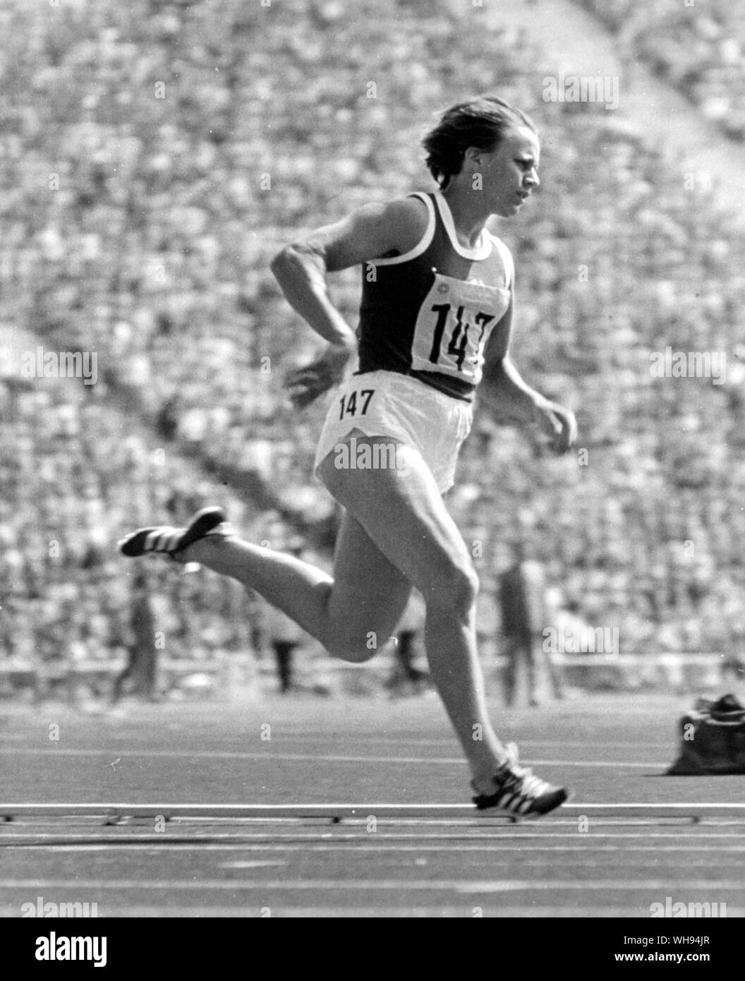 September 1972: Munich Olympics: Renate Stecher of Germany runs the women's 100m. Stock Photo