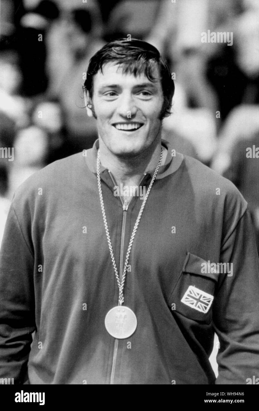 September 1972: Munich Olympics. Dave Seabrook, light-heavy weight judo competition. Stock Photo