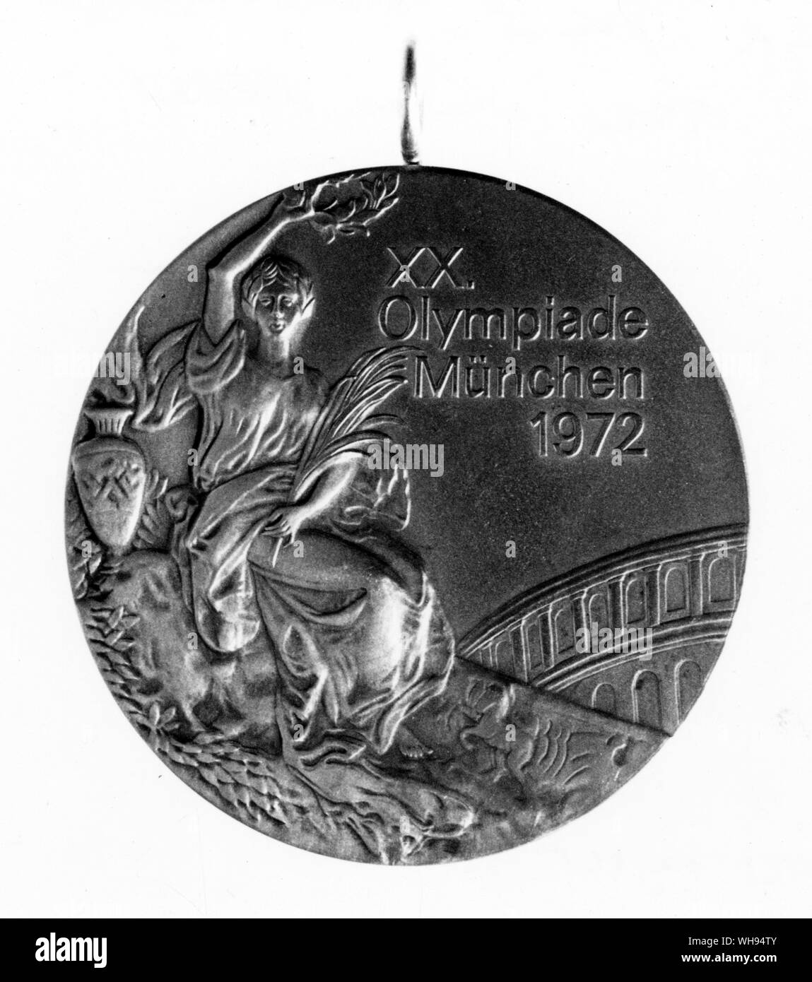 Germany/Munich Olympics 1972: A winner's medal. Stock Photo