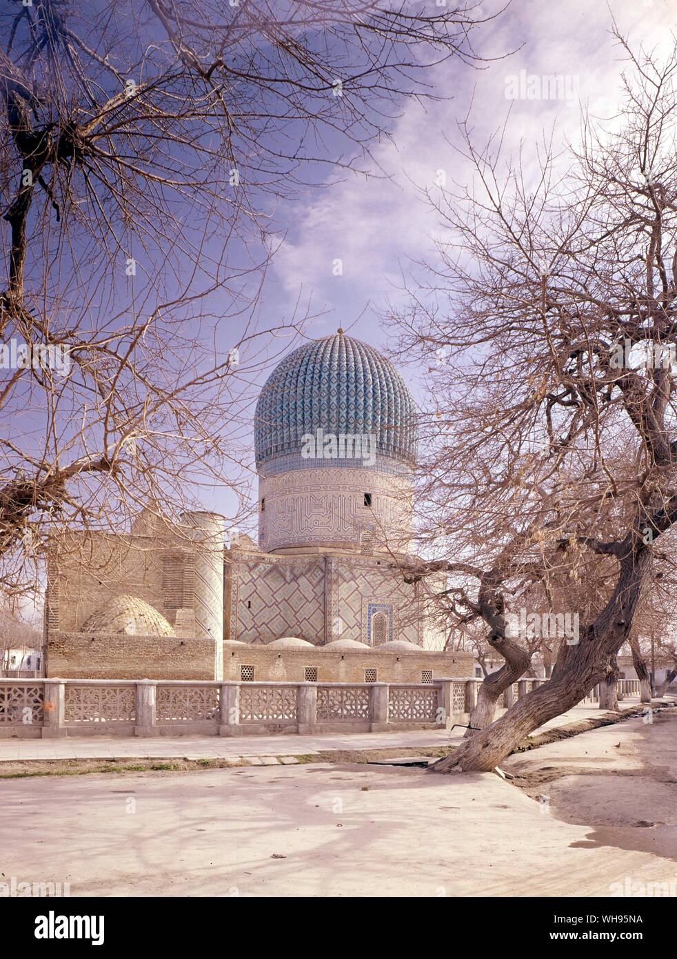 Tomb of Timur at Samarkand, known as the Gur-Amir, completed in 1404.. Stock Photo