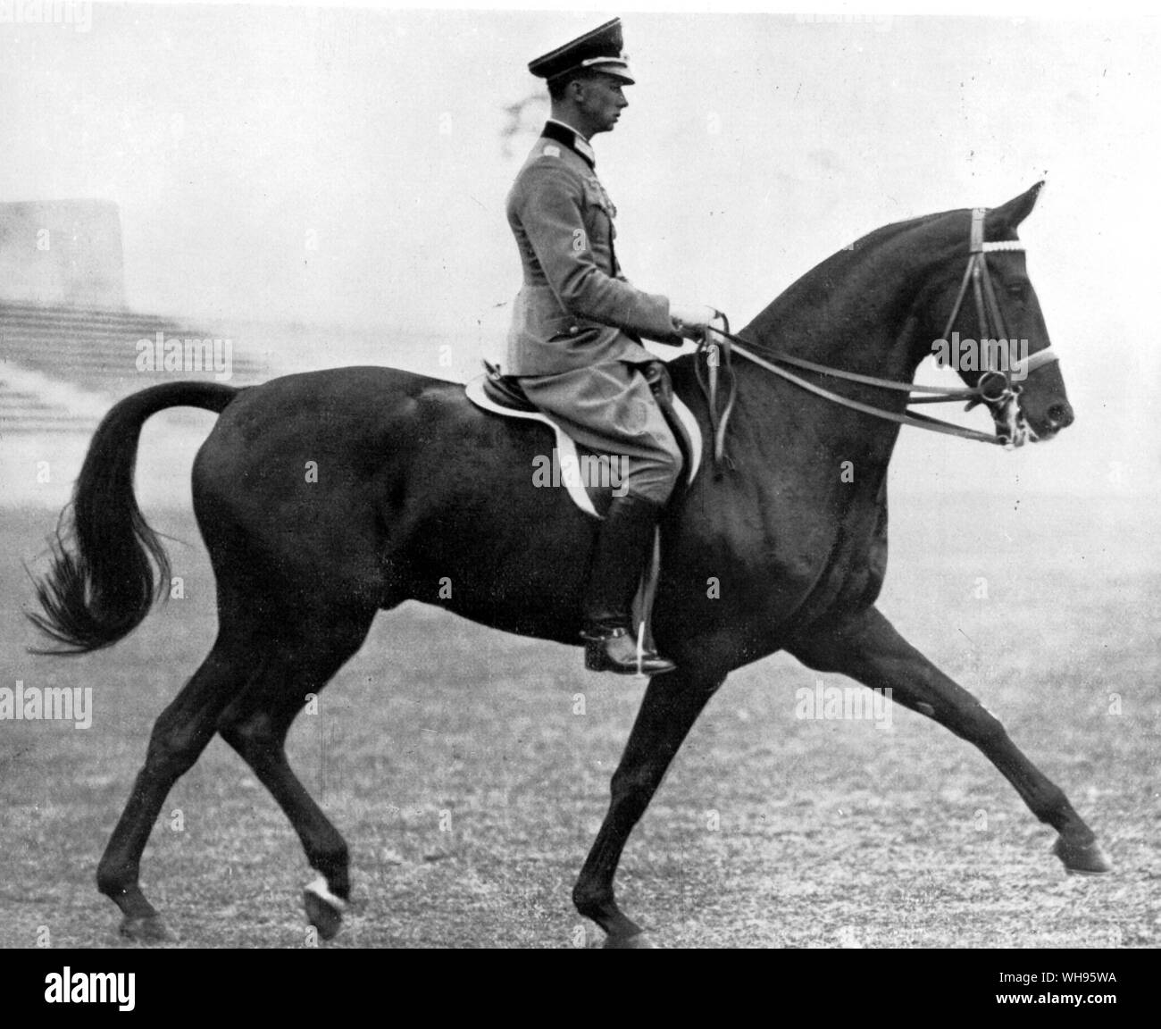First Lt Heinz Pollay (Germany) on Kronos  Dressage (individual)  at the Olympic Games Berlin 1936 Stock Photo