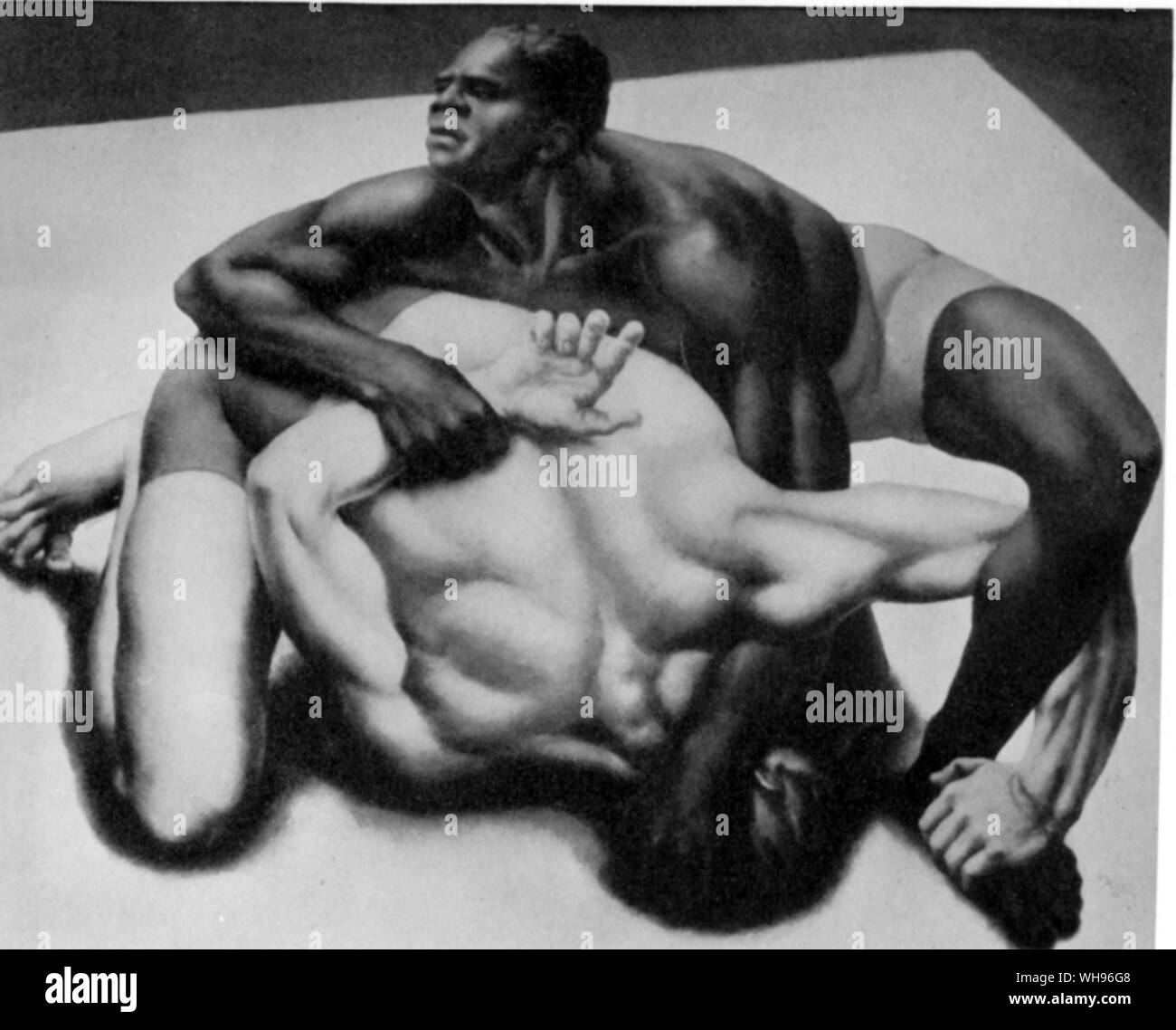 Painting called Struggle by Ruth Miller (United States) which won second prize in the Olympic art contest Olympic Games Los Angeles 1932 Stock Photo