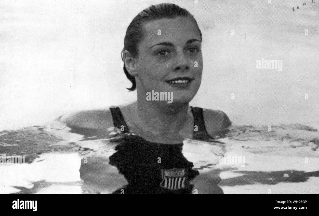 Eleanor Holm (United States) won the 100 metres backstroke Olympic Games Los Angeles 1932 Stock Photo