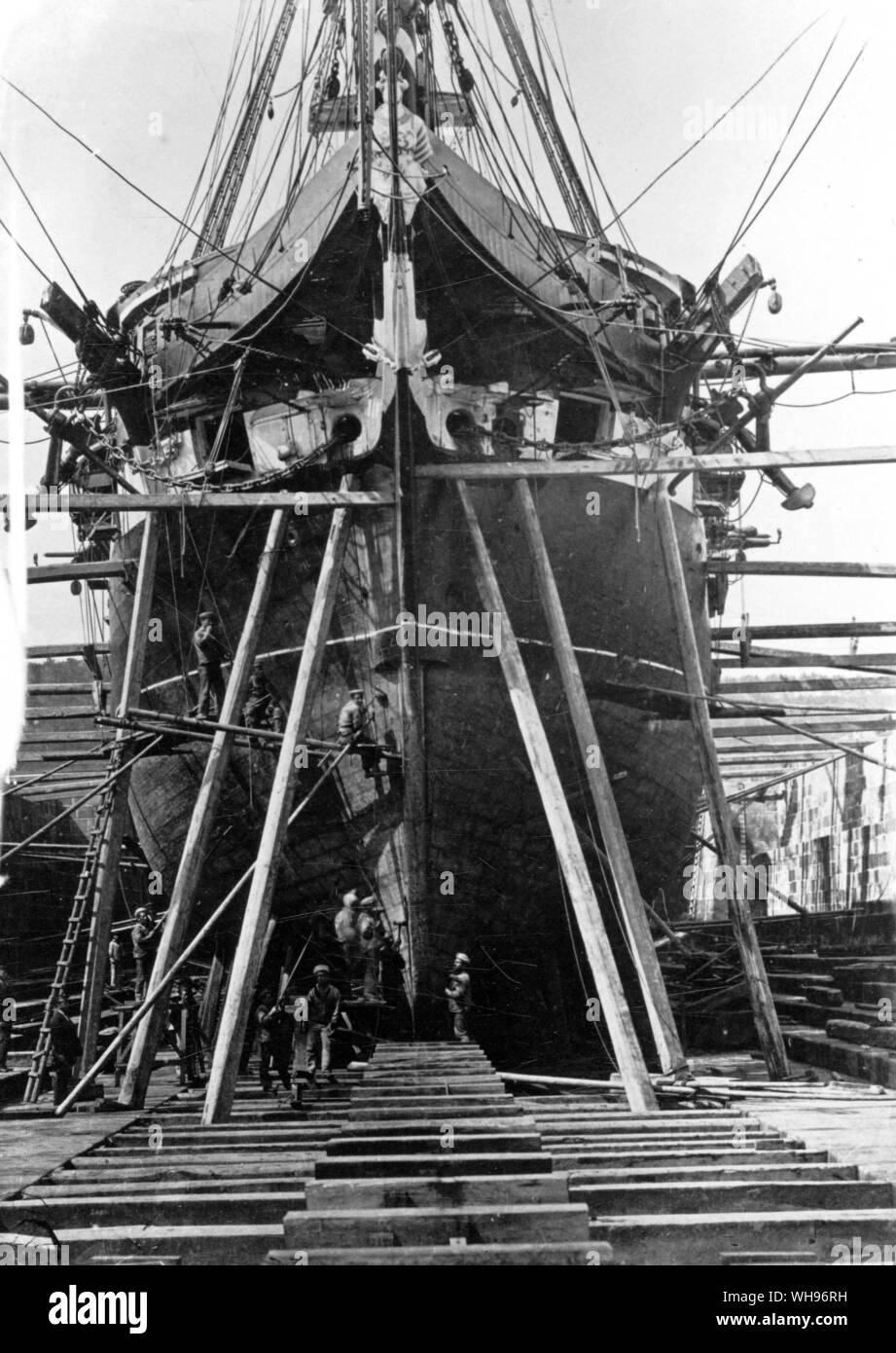 Japan: Yokusha. Some 2000 men were employed to build ships in this dockyard.. Stock Photo