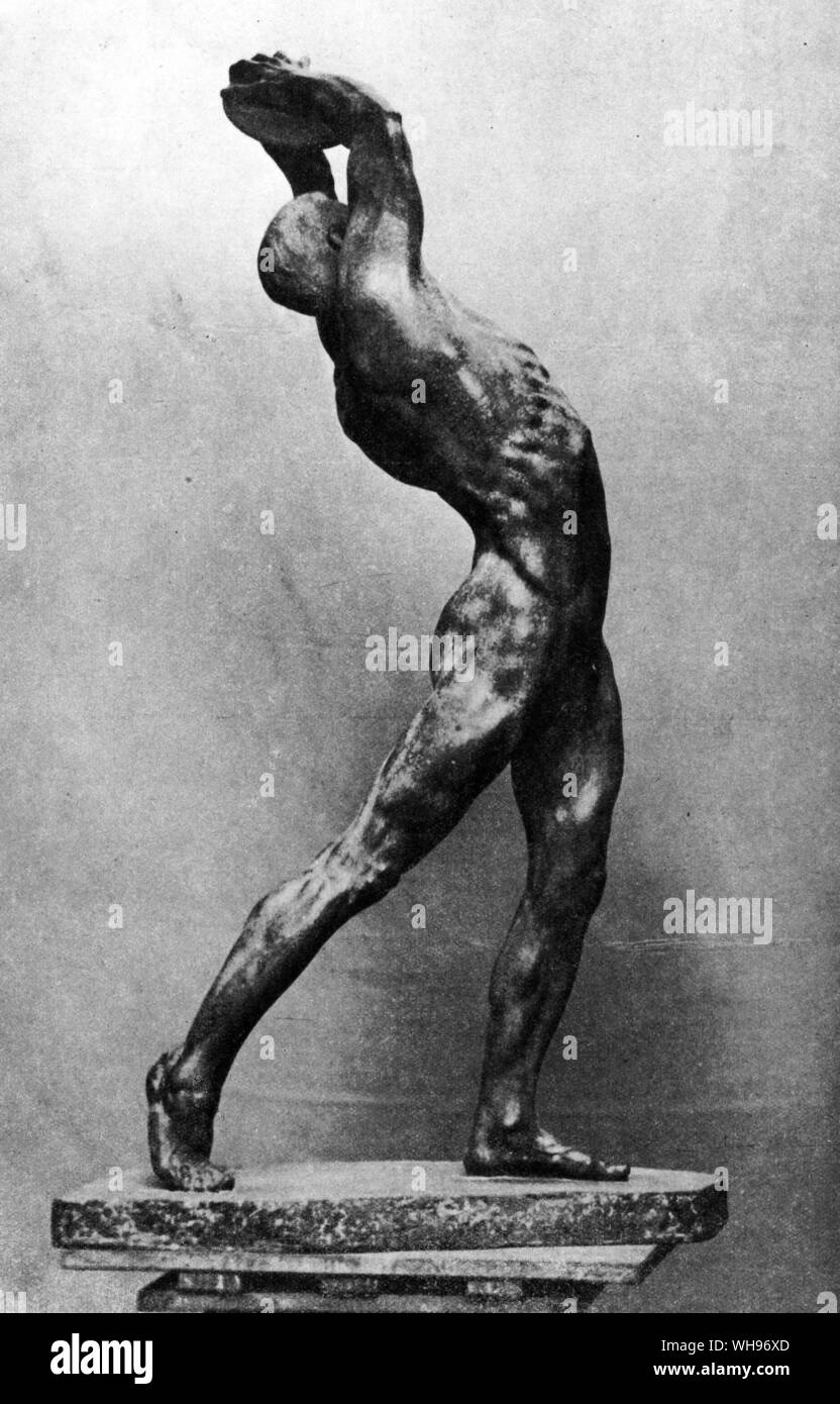 France, Paris Olympics, 1924: Finnish Discobolos by C. Dimitriadis. Stock Photo