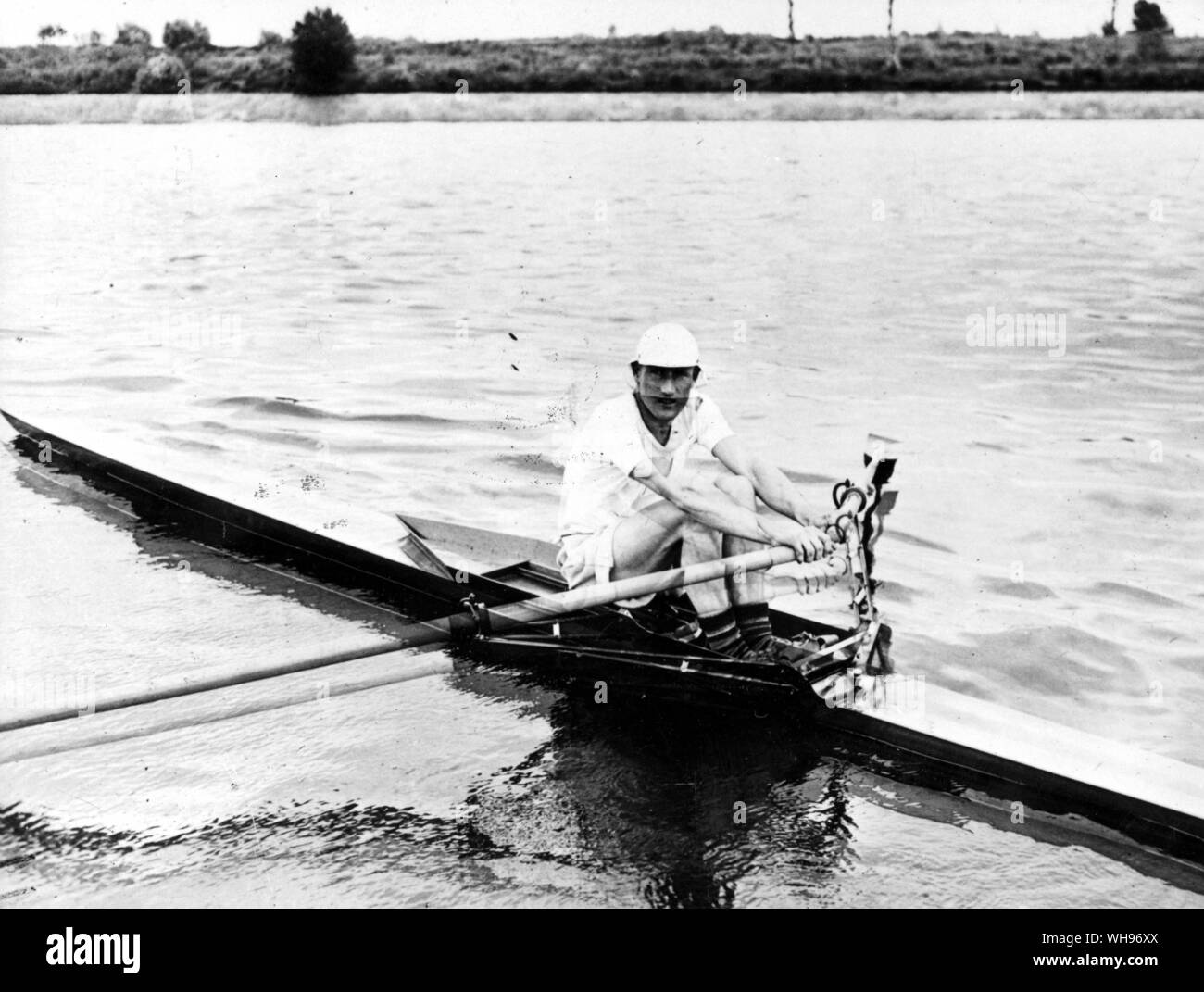 France, Paris Olympics, 1924: Jack Beresford, single skulls rowing competition. Stock Photo