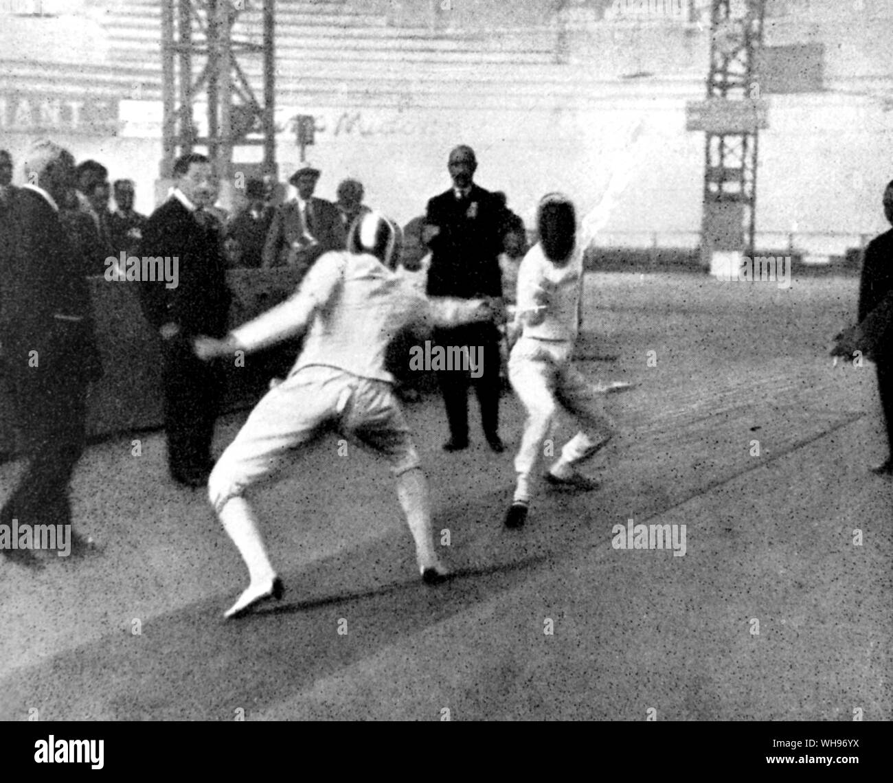 France, Paris Olympics, 1924 Roger Ducret of France in the fencing